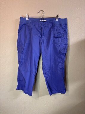 Lee Pants Women’s Vintage Y2K Bright Blue Cropped Cargo Casual Classic Pants 18W
